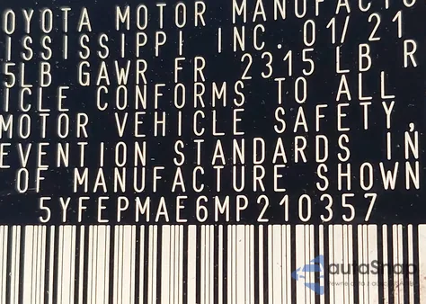 2021 Toyota Corolla Le from USA, damaged, VIN 5YFEPMAE6MP210357